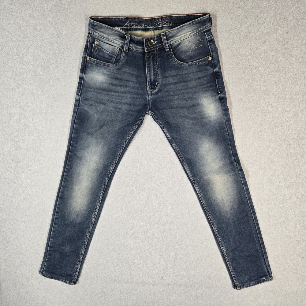 Armani Exchange Men Jeans 32 Blue Denim Skinny Low Rise Medium Wash 29" Inseam